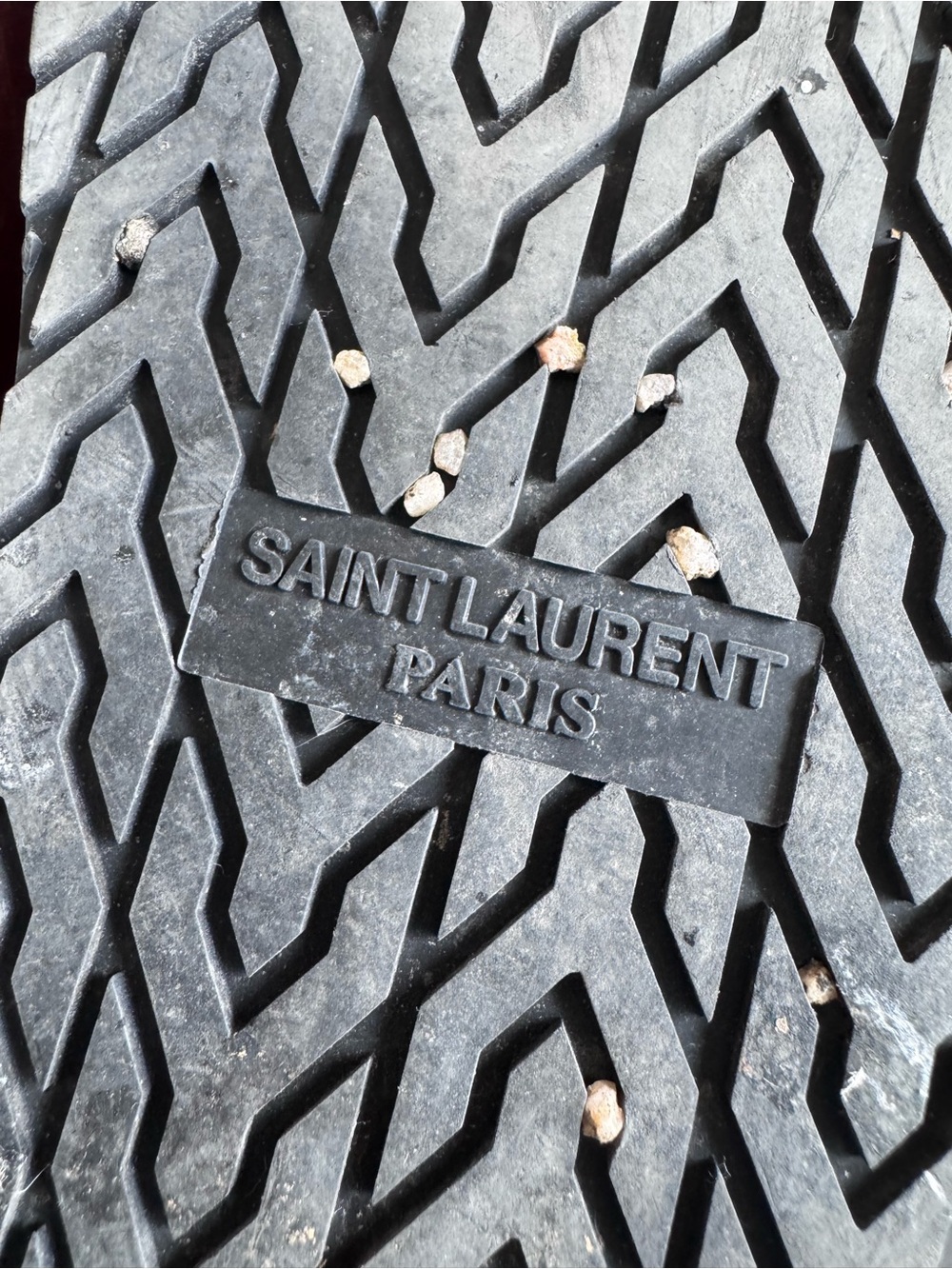 Yves Saint Laurent Brown Leather Slide Sandals - Picture 3 of 4